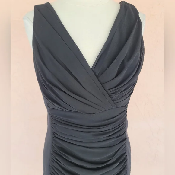 White House Black Market Ruched Cocktail Dress in Black - Picture 6 of 12